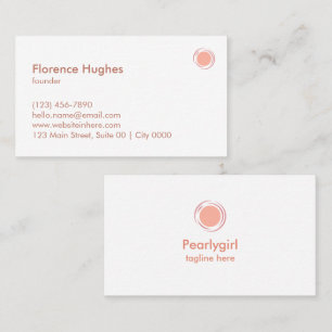 Carte De Visite Simple Élégant Minimaliste Rose Pêche Blanc