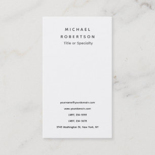 Carte De Visite Simple Élégant Moderne Minimaliste Blanc Gris