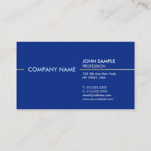 Carte De Visite Simple Élégant Moderne Professionnel Bleu