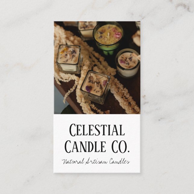 Carte De Visite Simple Elegant Natural Artisan Candle Company (Devant)