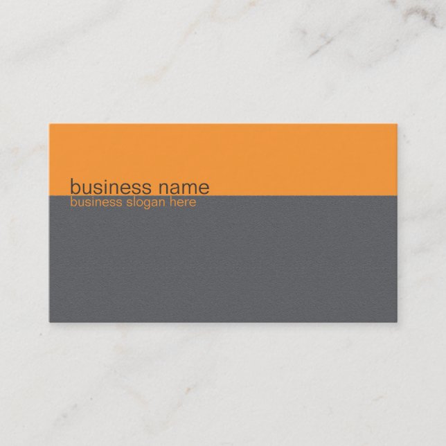 Carte De Visite Simple Elegant Orange Simple / Gris (Devant)