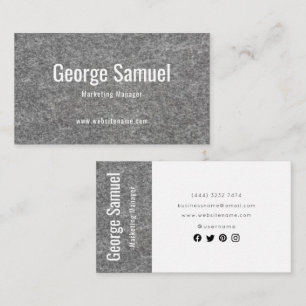 Carte De Visite Simple Élégant Professionnel Emploi Nom Fonction