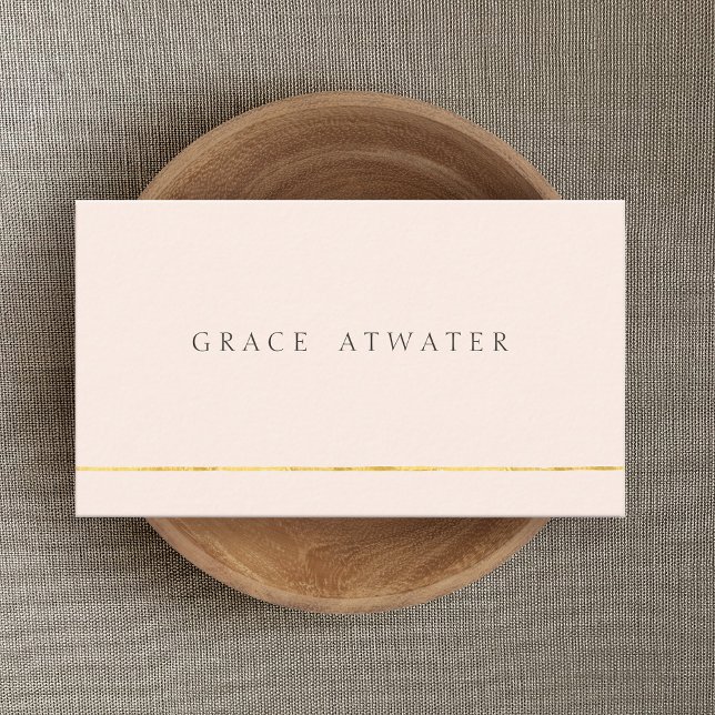 Carte De Visite Simple Élégant Professionnel Rose clair (Créateur téléchargé)