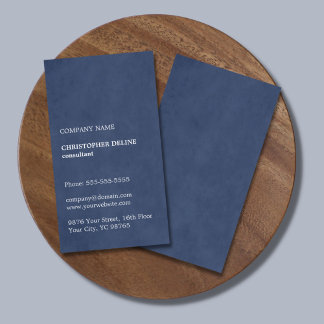 Carte De Visite Simple Elegant Texture Blue Consultant
