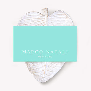 Carte De Visite Simple Elegant Turquoise Professional