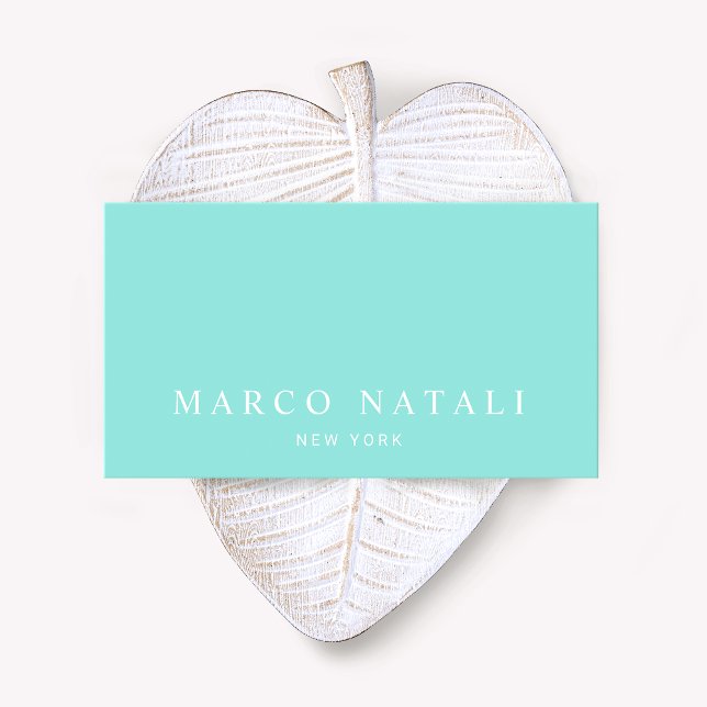 Carte De Visite Simple Elegant Turquoise Professional (Créateur téléchargé)