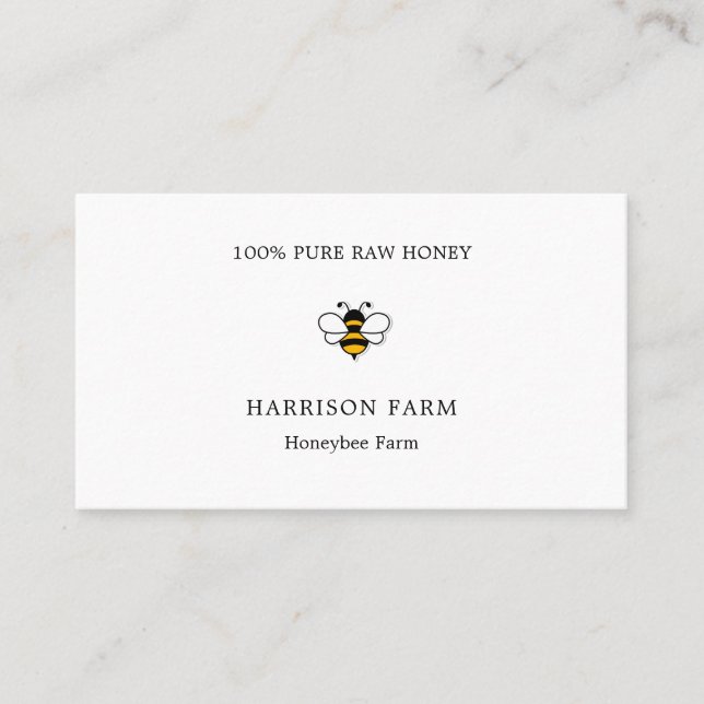 Carte De Visite Simple Entreprise d'Apiculture (Devant)