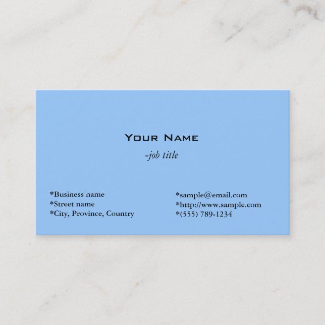 Carte de visite simple et bleu clair pour entrepri (Devant)