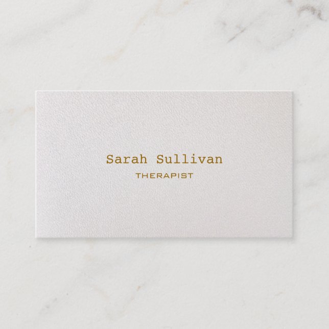 Carte De Visite Simple et chaleureux blanc élégant professionnel (Devant)