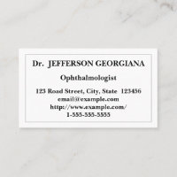 Carte de visite simple et discret d'ophtalmologue