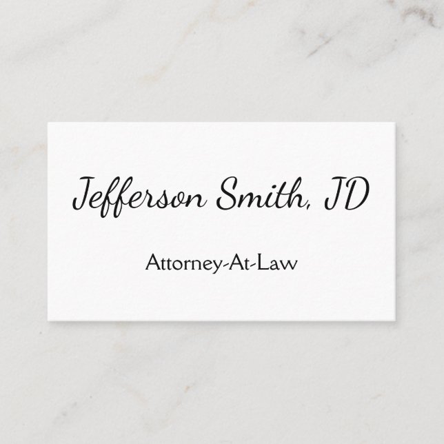 Carte de visite simple et élégante d'avocat (Devant)