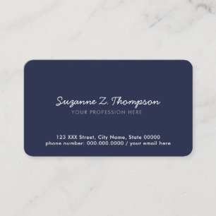 Carte De Visite simple et minimal professionnel fondamental bleu p