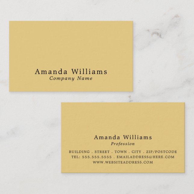 Carte De Visite Simple et minimaliste (Devant / Derrière)