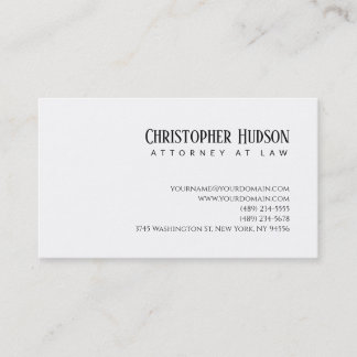 Carte De Visite Simple et minimaliste avocat simple en droit