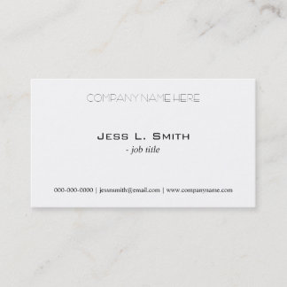 Carte de visite simple et ordinaire