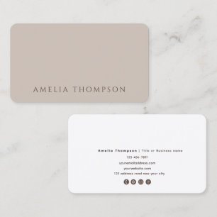 Carte De Visite Simple et professionnel beige neutre