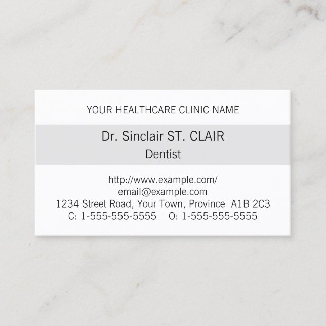 Carte de visite simple et simple (Devant)