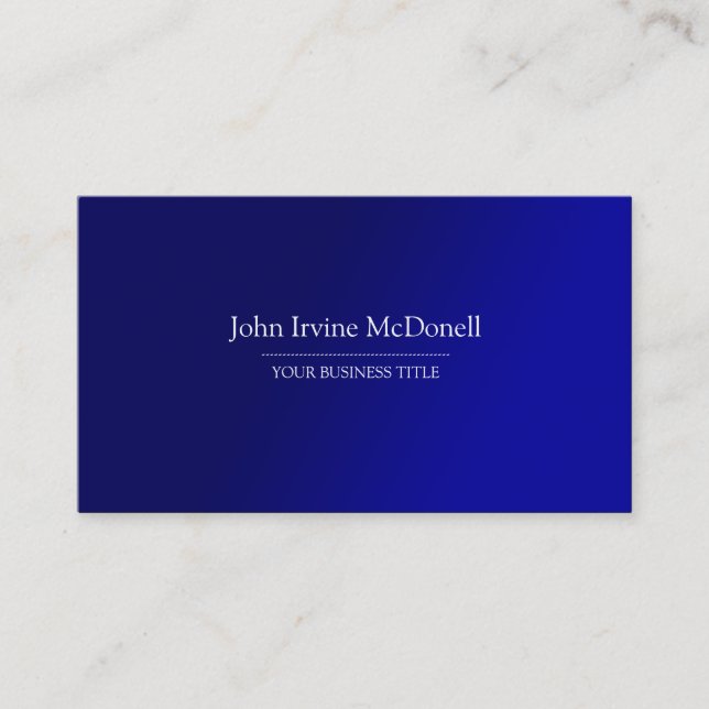 Carte de visite simple et simple de bleu de (Devant)