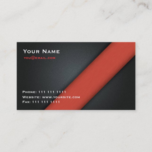 Carte De Visite Simple et sophistiqué - rouge (Devant)