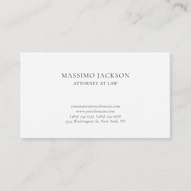 Carte de visite simple et unique pour avocat en dr (Devant)