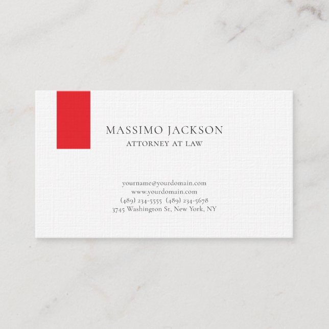 Carte de visite simple et unique pour avocat en dr (Devant)
