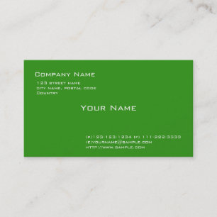 carte de visite simple et verte.