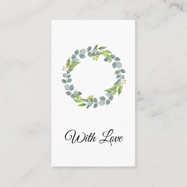 Carte De Visite Simple Eucalyptus Wreath Wedding Card - Blank (Devant)