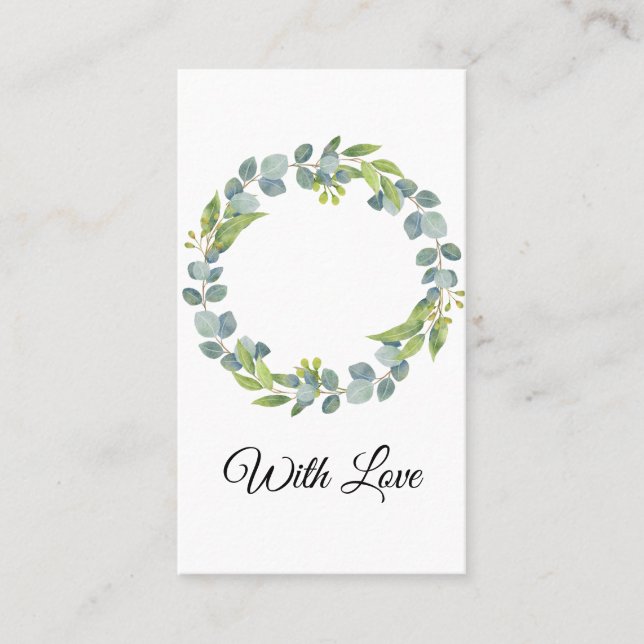 Carte De Visite Simple Eucalyptus Wreath Wedding Card - Blank (Devant)