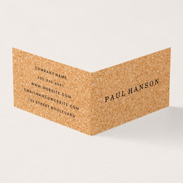 Carte De Visite Simple Faux Cork (Extérieur)