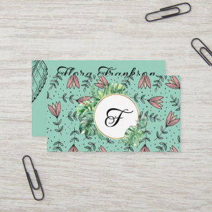 Carte de visite simple Fleurs & Feuillage pour pet