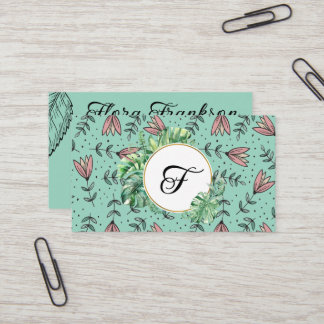 Carte de visite simple Fleurs & Feuillage pour pet