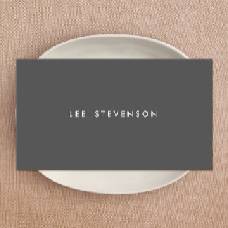 Carte De Visite Simple gris foncé minimaliste moderne professionne