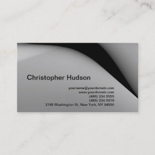 Carte de visite simple gris noir