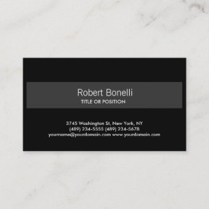 Carte de visite simple gris noir