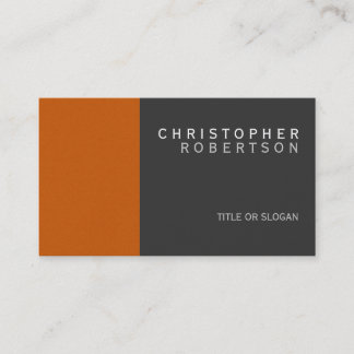 Carte de visite simple gris orange