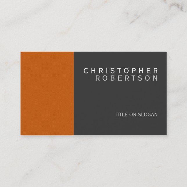 Carte de visite simple gris orange (Devant)