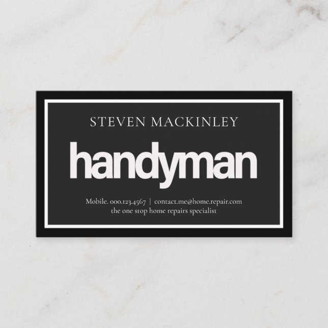 Carte De Visite Simple HANDYMAN Signage Frame (Devant)