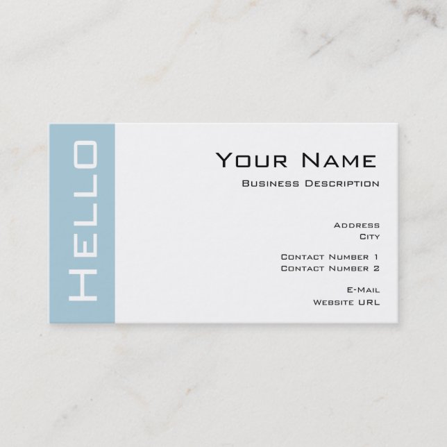 Carte de visite simple Hello (Devant)