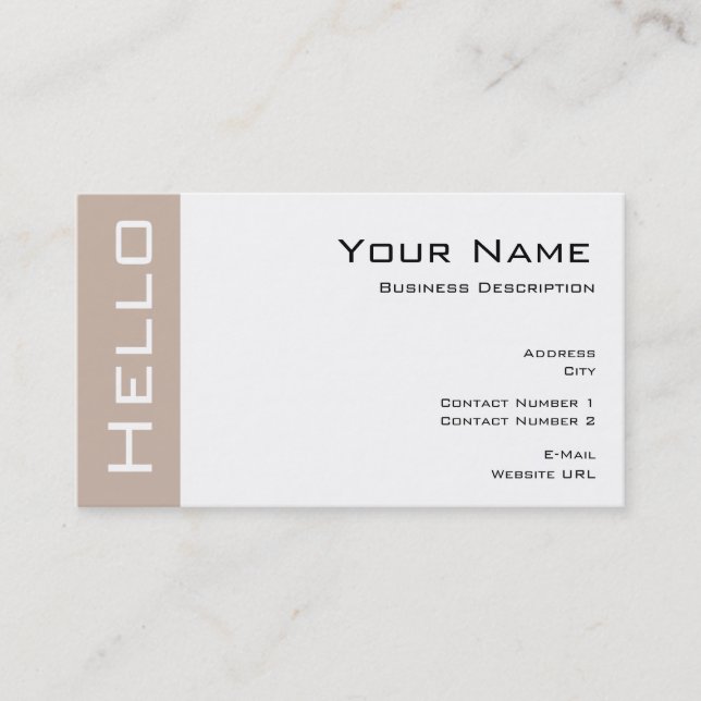 Carte de visite simple Hello (Devant)