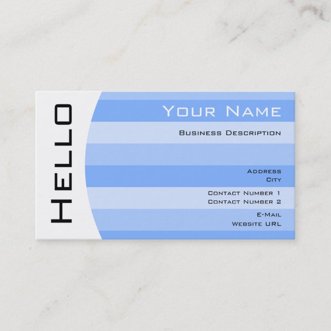 Carte de visite Simple Hello (Devant)