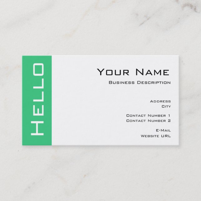 Carte de visite simple Hello (Devant)