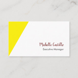 Carte De Visite Simple jaune minimaliste minimaliste simple écrit 