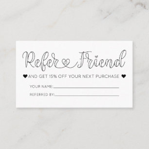 Carte De Visite Simple Joli Coeur Blanc Typographie Référence