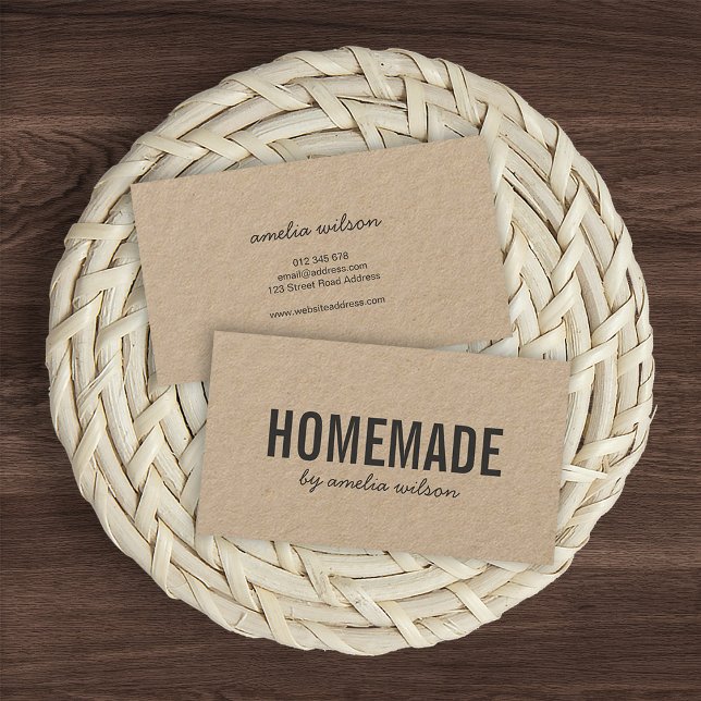 Carte De Visite Simple Kraft Maison Rustique Élégant (Créateur téléchargé)