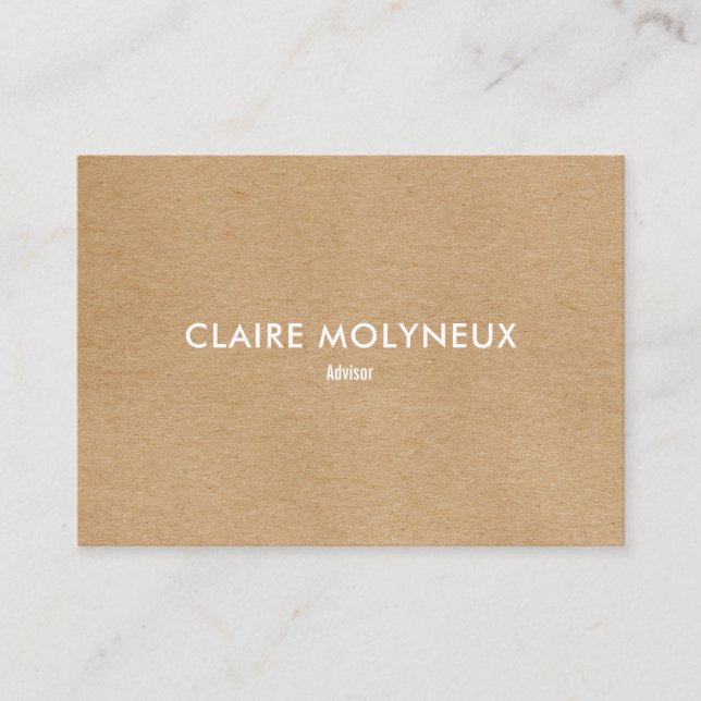 Carte De Visite Simple Kraft Moderne Professionnelle (Devant)