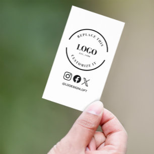 Carte De Visite Simple Large Logo Site Web Icônes sociales Personn