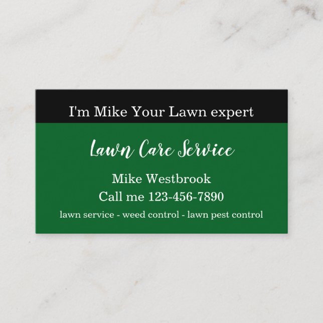 Carte De Visite Simple Local Lawn Care Service  (Devant)