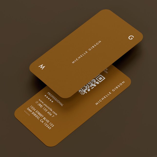 Carte De Visite Simple Marron Moderne Professionnel (Simple Professional Modern Brown Business Card
)