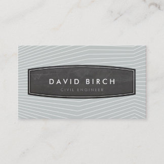 Carte De Visite SIMPLE masculin badge en damier gris pâle