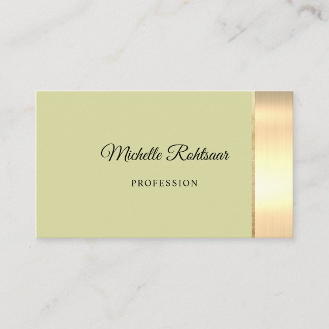 Carte De Visite Simple Matcha Poudre Vert Métallique (Devant)